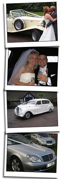 Mercedes, Chrysler, Beauford and Austin wedding cars